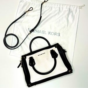 Michael Kors White & Black Shoulder Bag